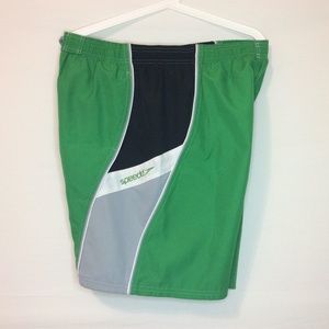 Speedo Mens Green Swim Trunks